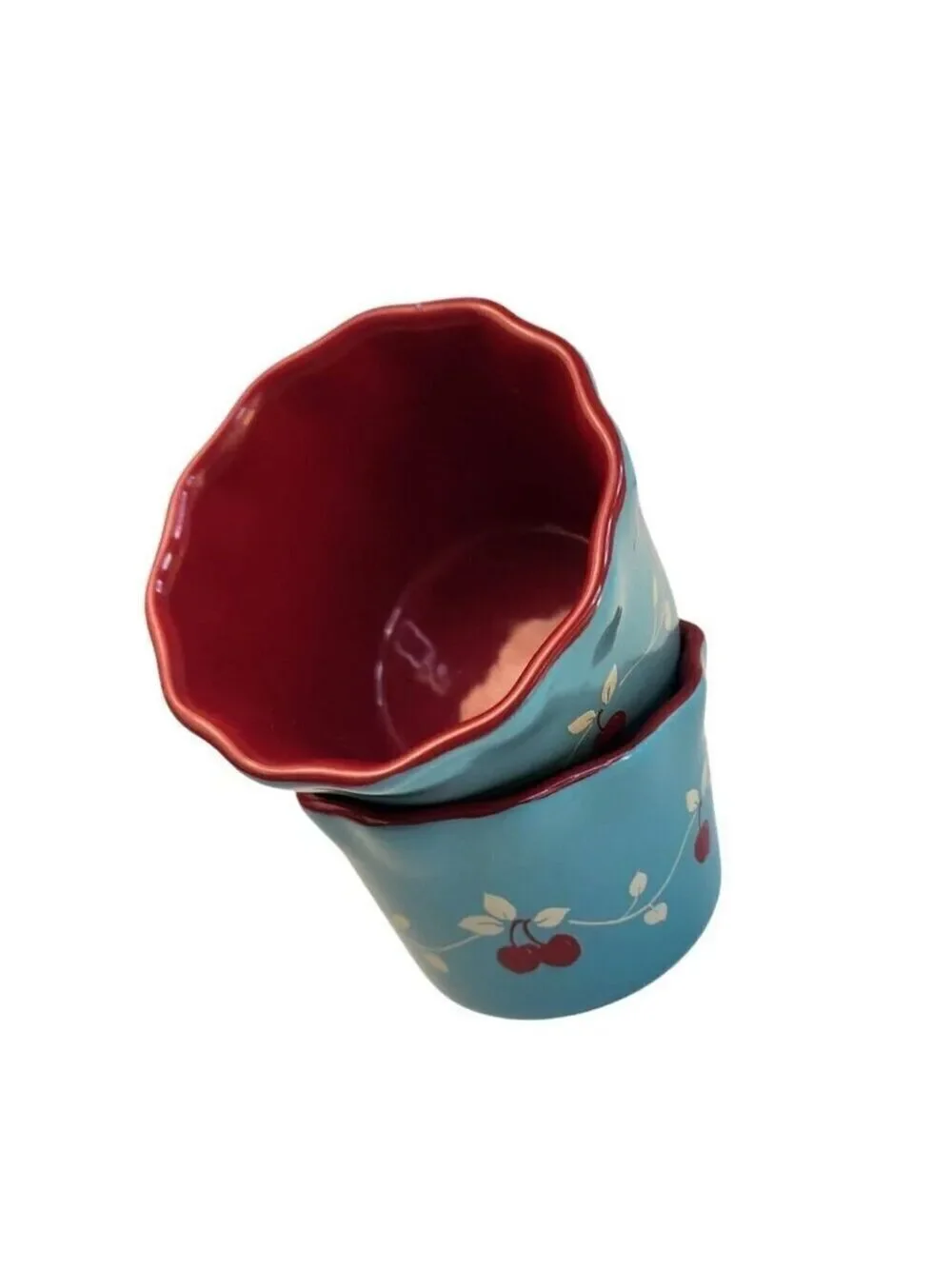General Store By Gibson Cherry Design Custard Cup Ramekin Mini Bowl Cherry Set o
